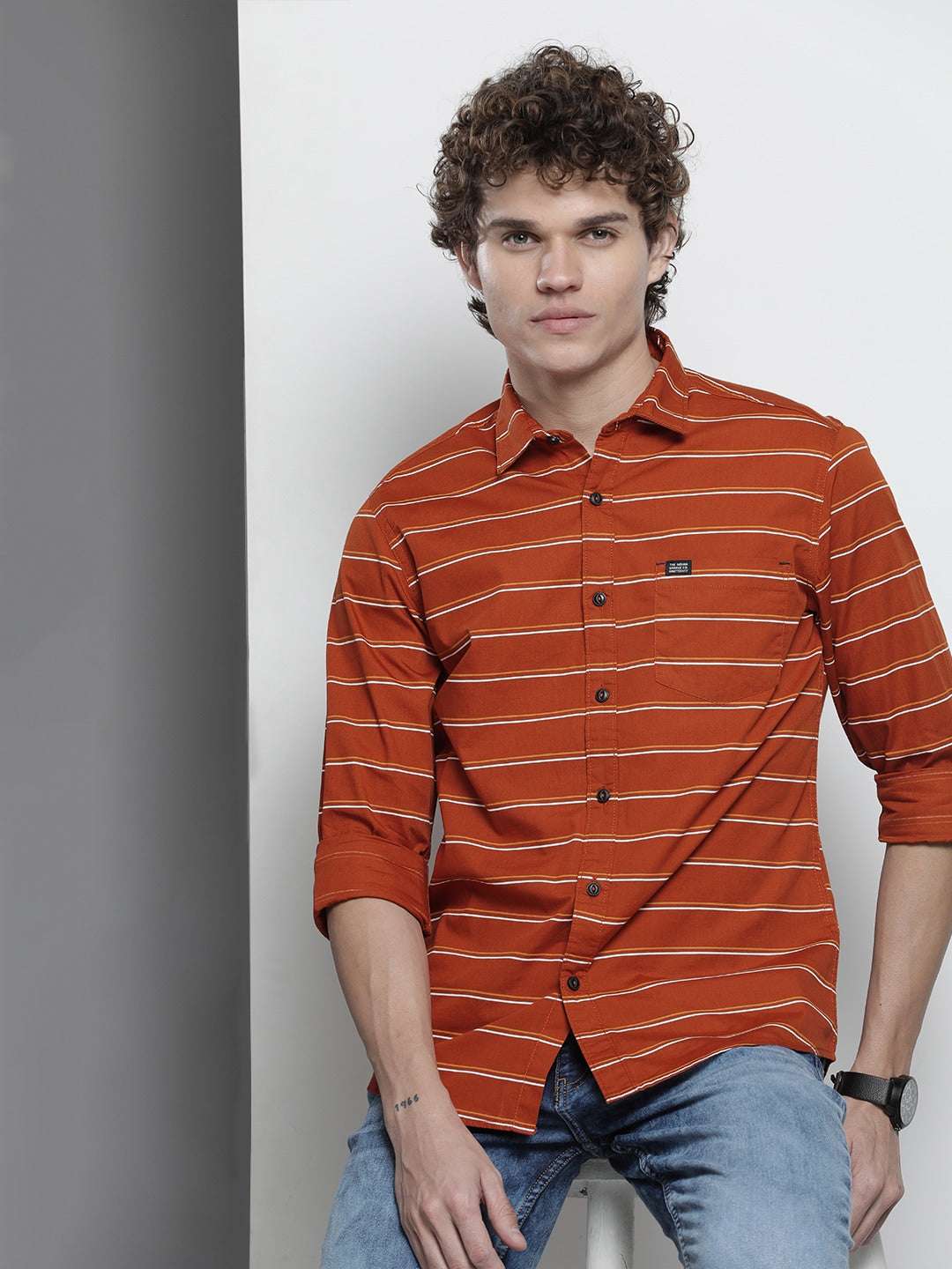 Shop Men Striped Casual Shirt Online.