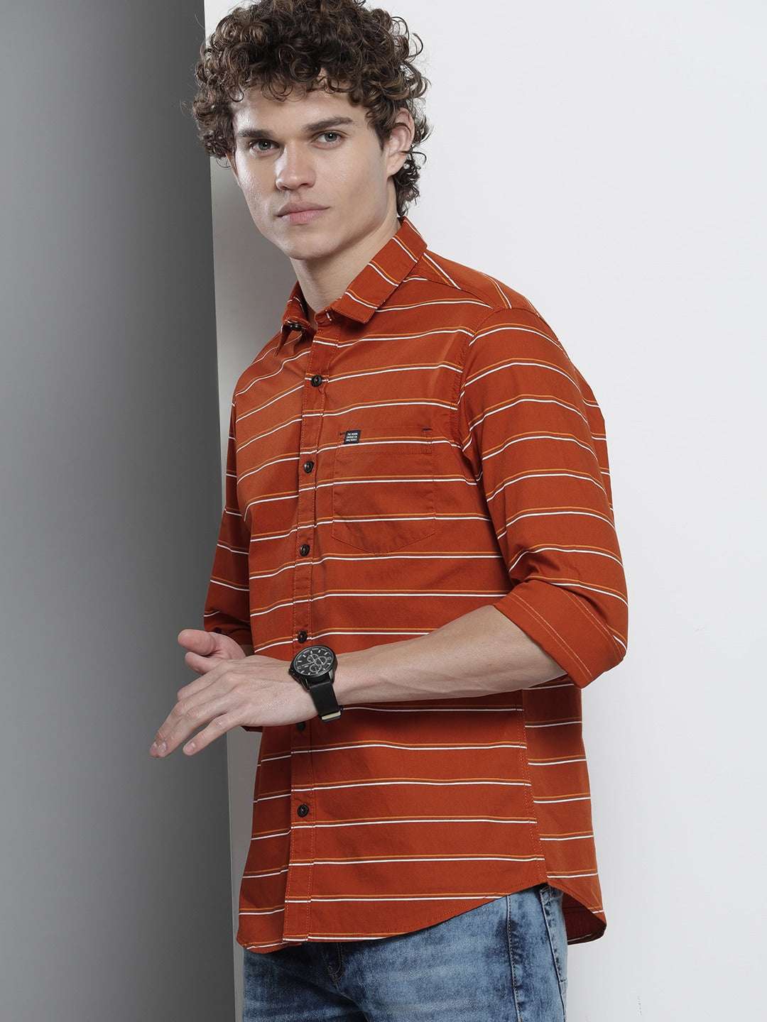 Shop Men Striped Casual Shirt Online.