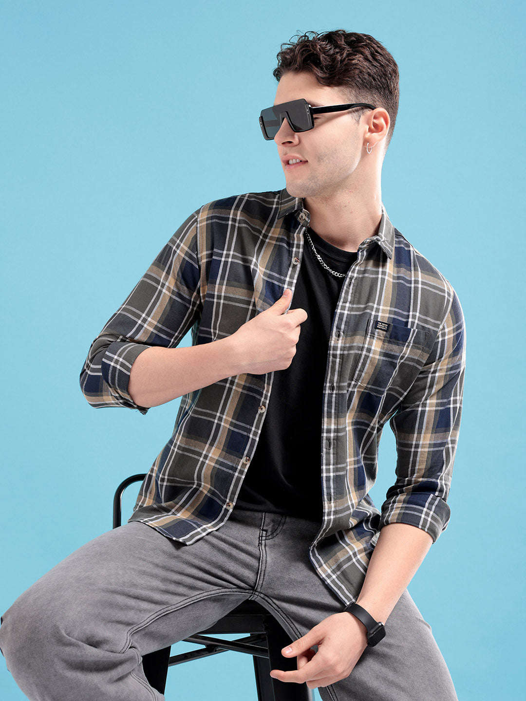 Shop Men Checked Shirt Online.