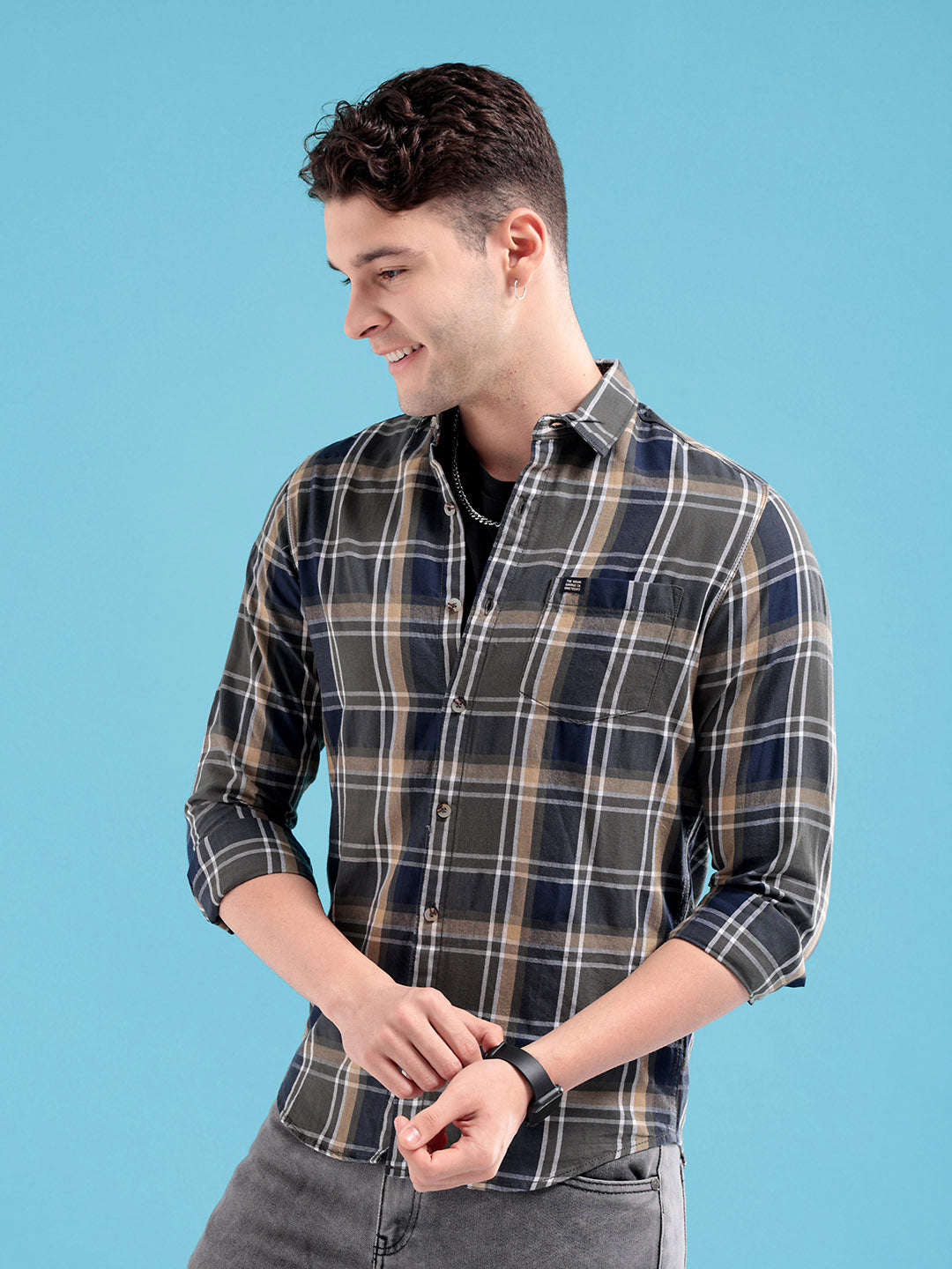 Shop Men Checked Shirt Online.