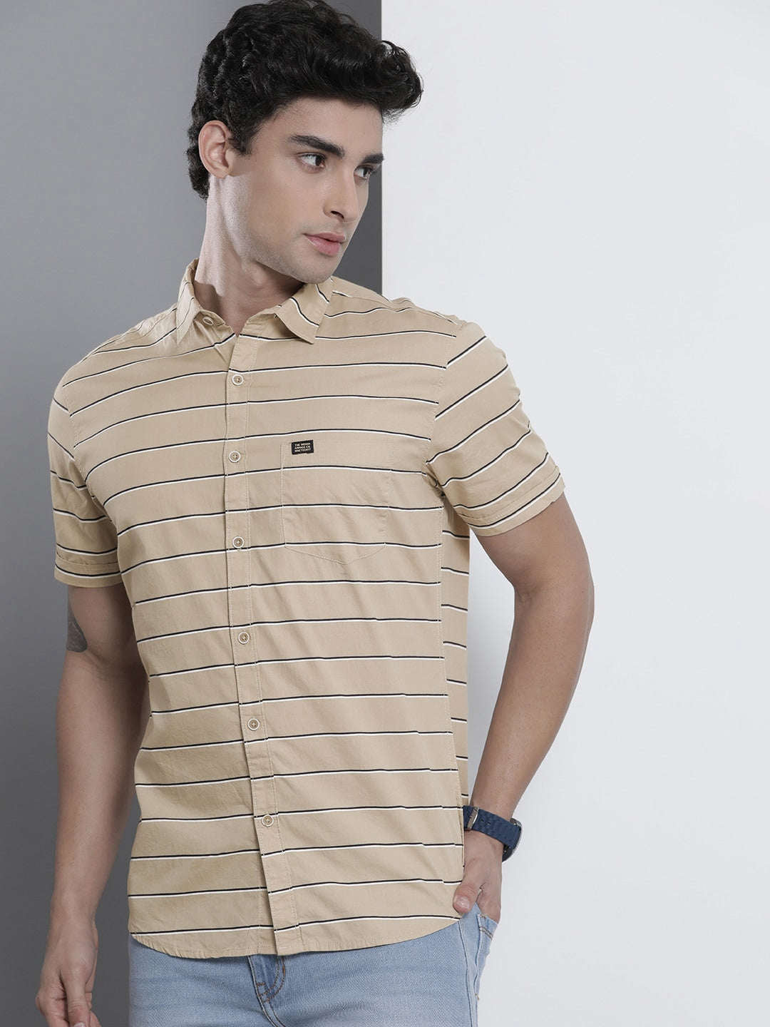 Shop Men Casual Striped Shirt Online.