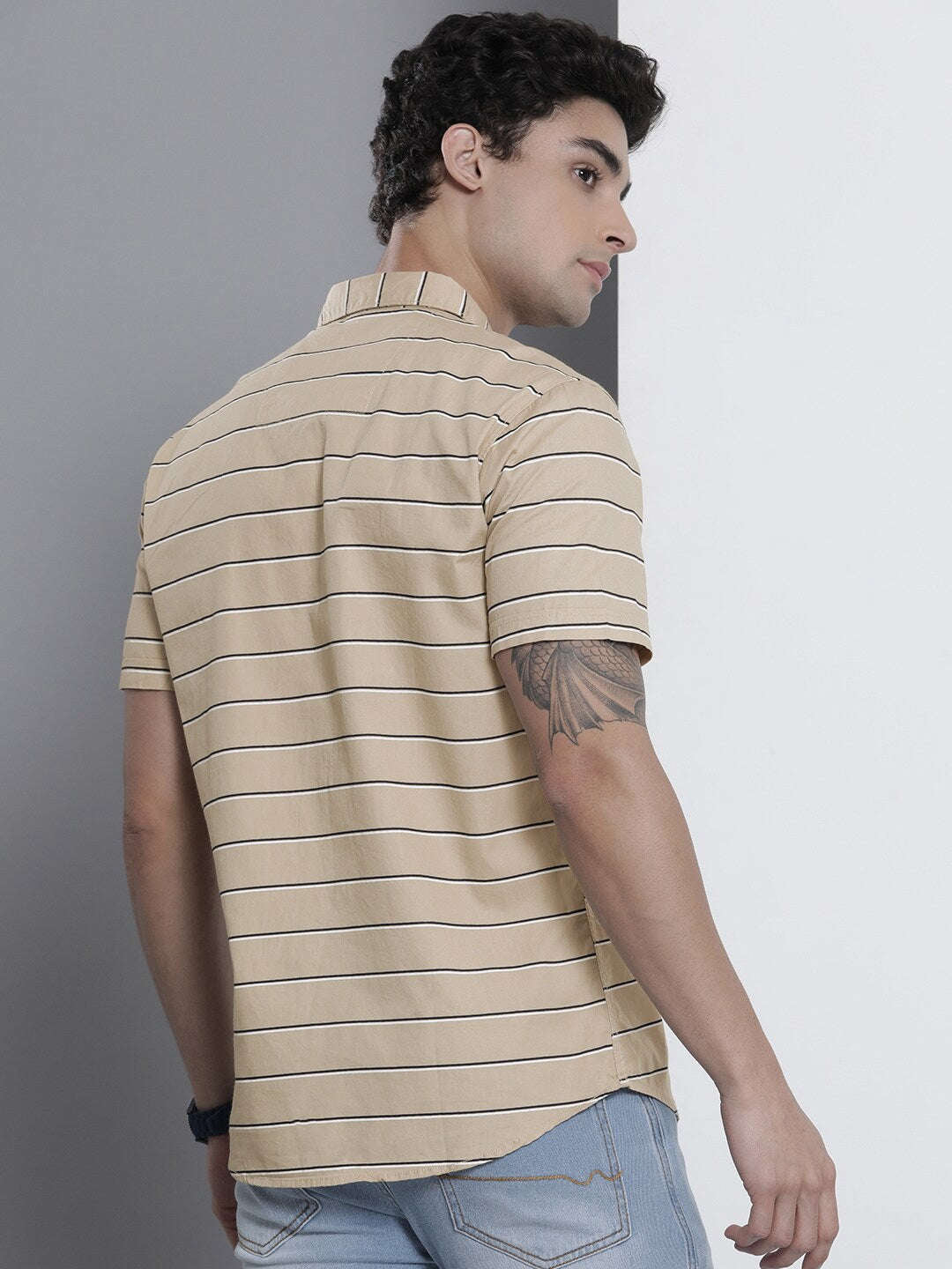 Shop Men Casual Striped Shirt Online.