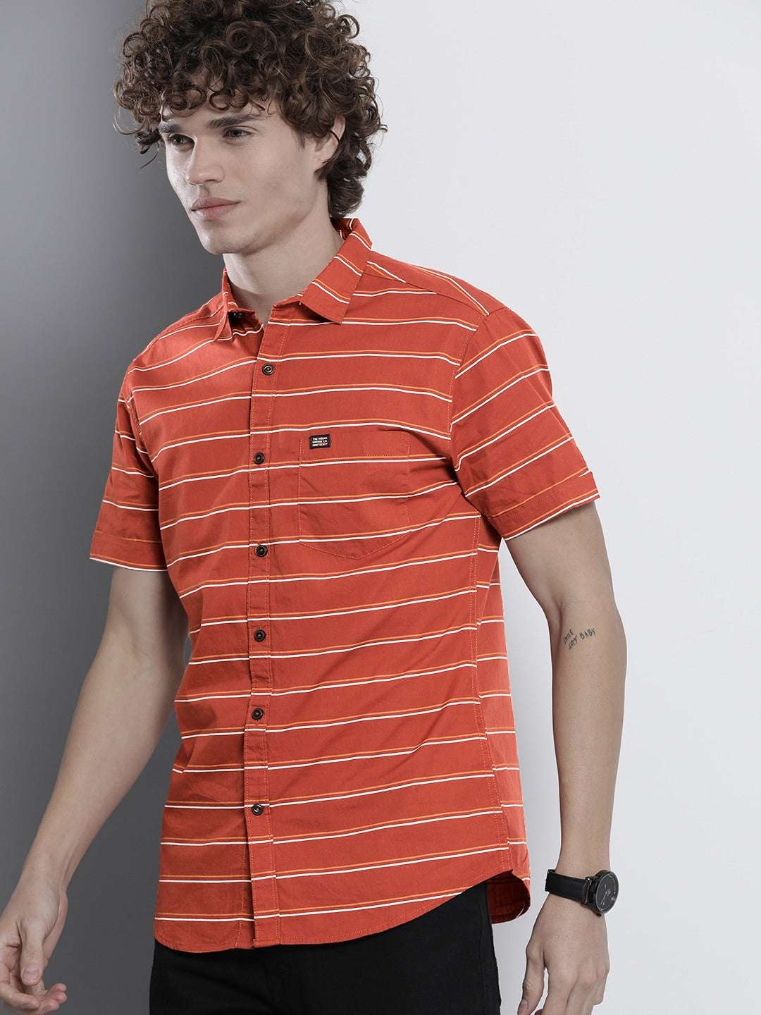 Shop Men Casual Striped Shirt Online.