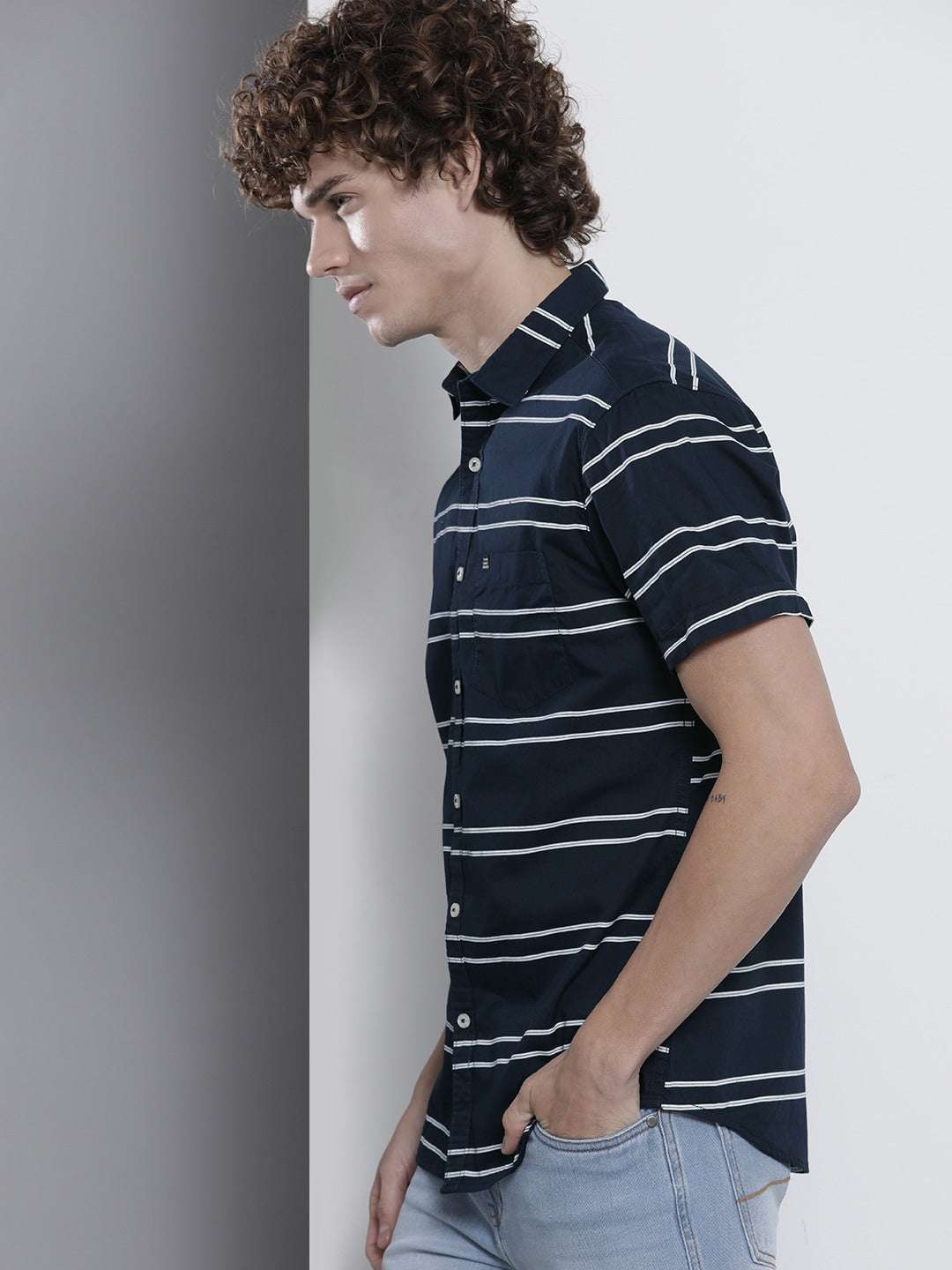 Shop Men Casual Striped Shirt Online.