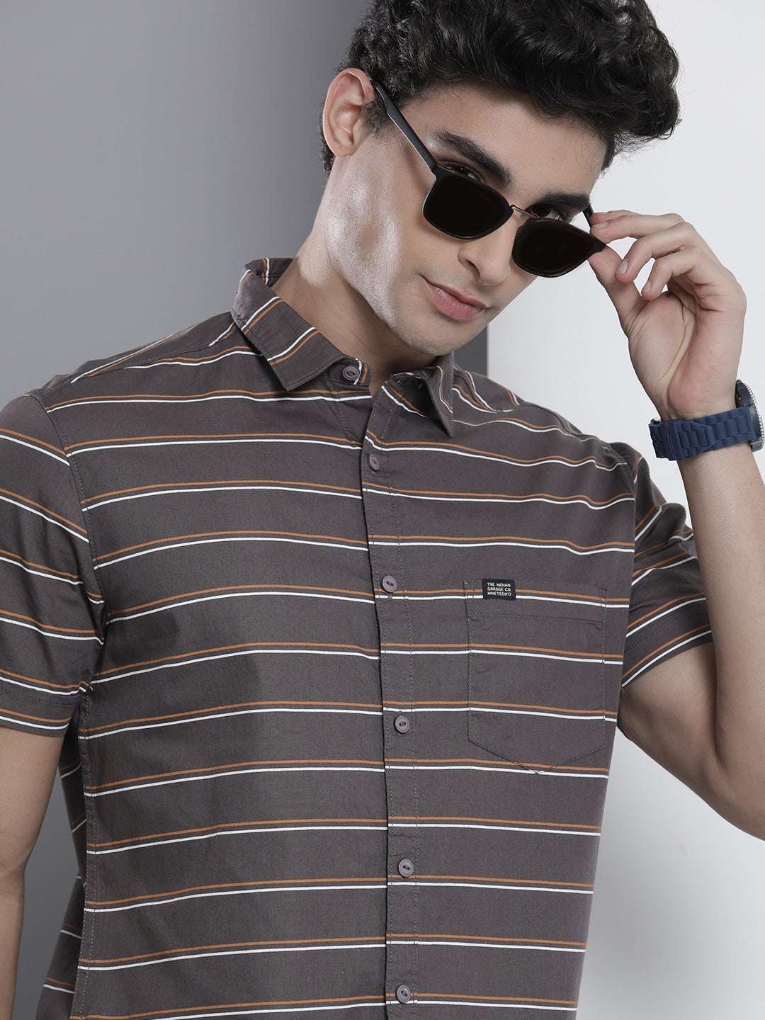 Shop Men Casual Striped Shirt Online.