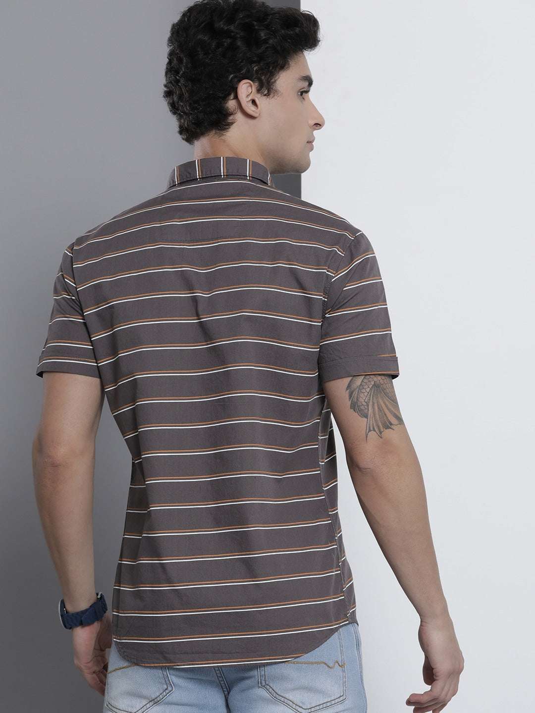 Shop Men Casual Striped Shirt Online.