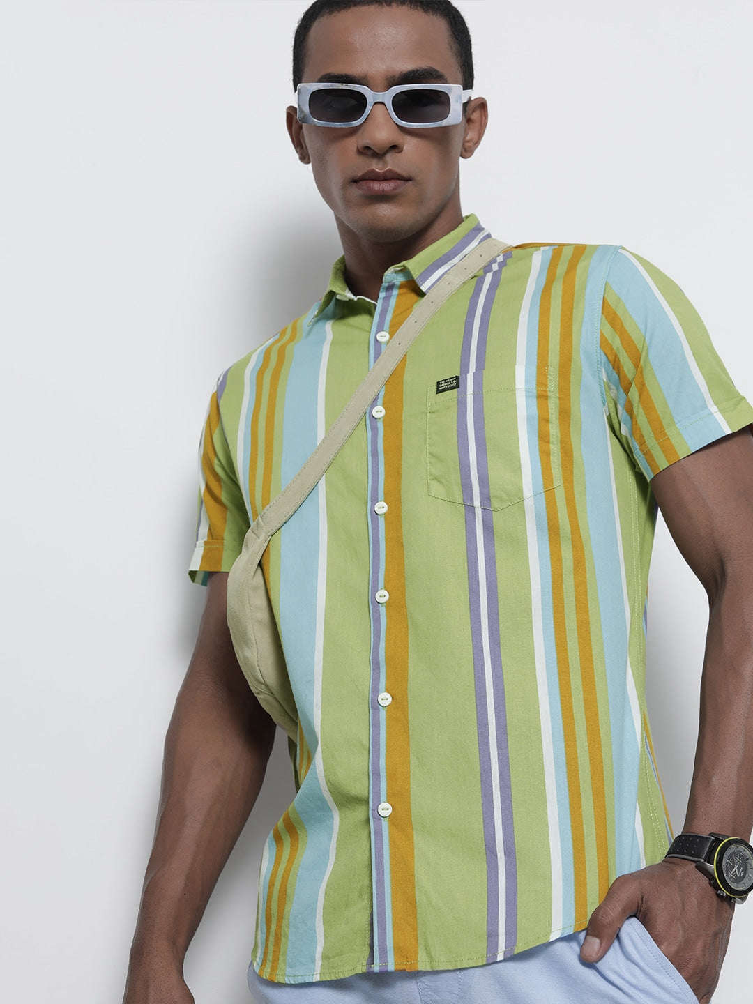 Shop Men Striped Casual Shirt Online.