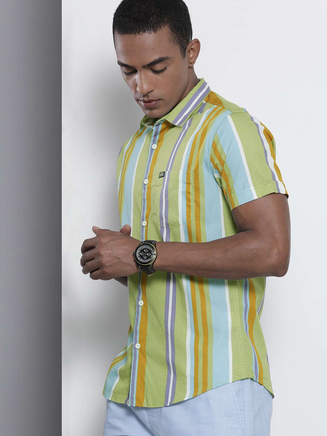 Shop Men Striped Casual Shirt Online.