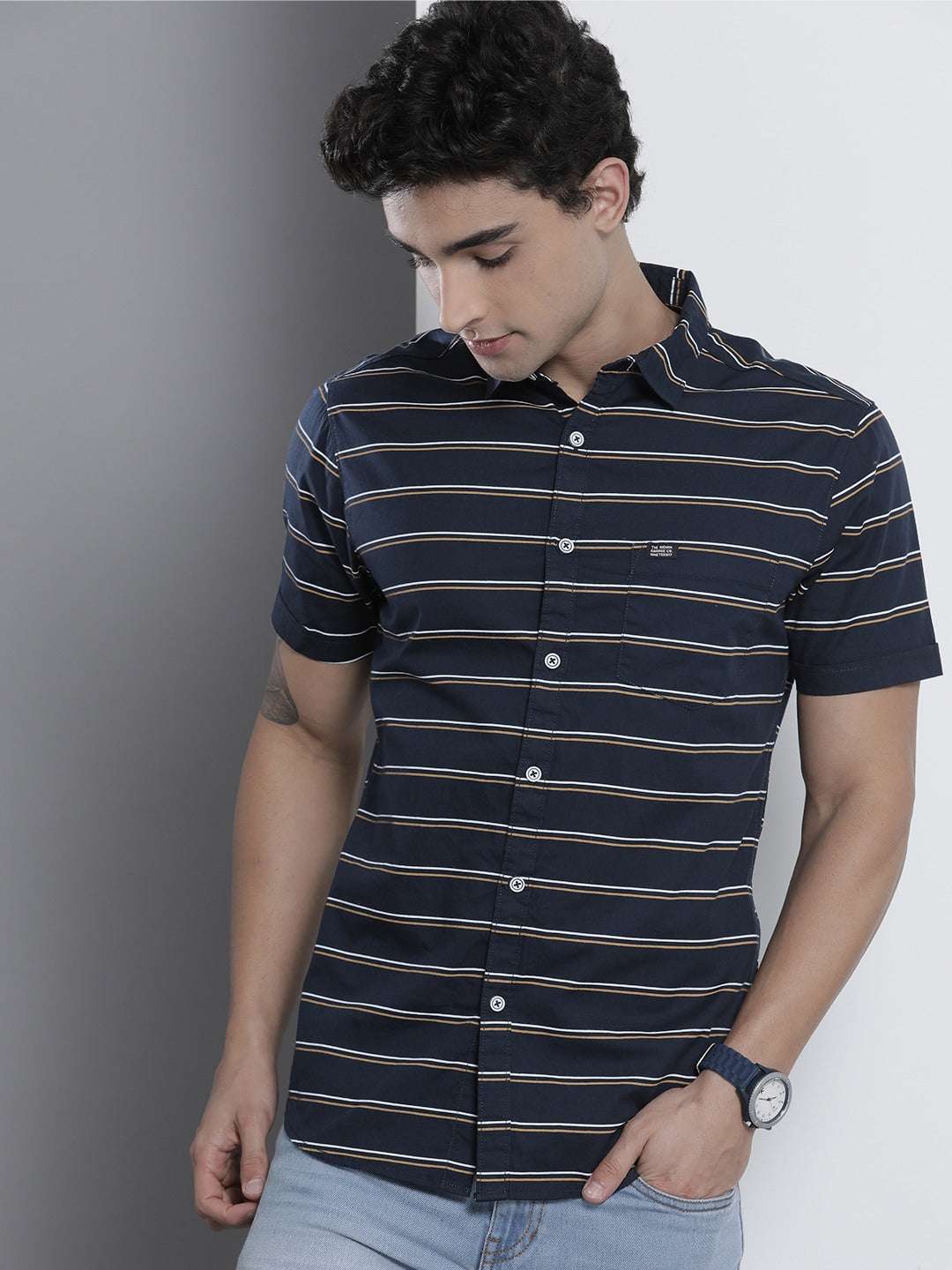 Shop Men Striped Casual Shirt Online.