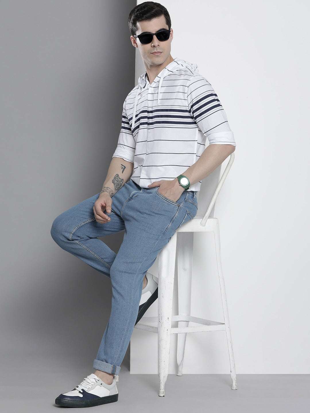 Shop Men Striped Casual Shirt Online.