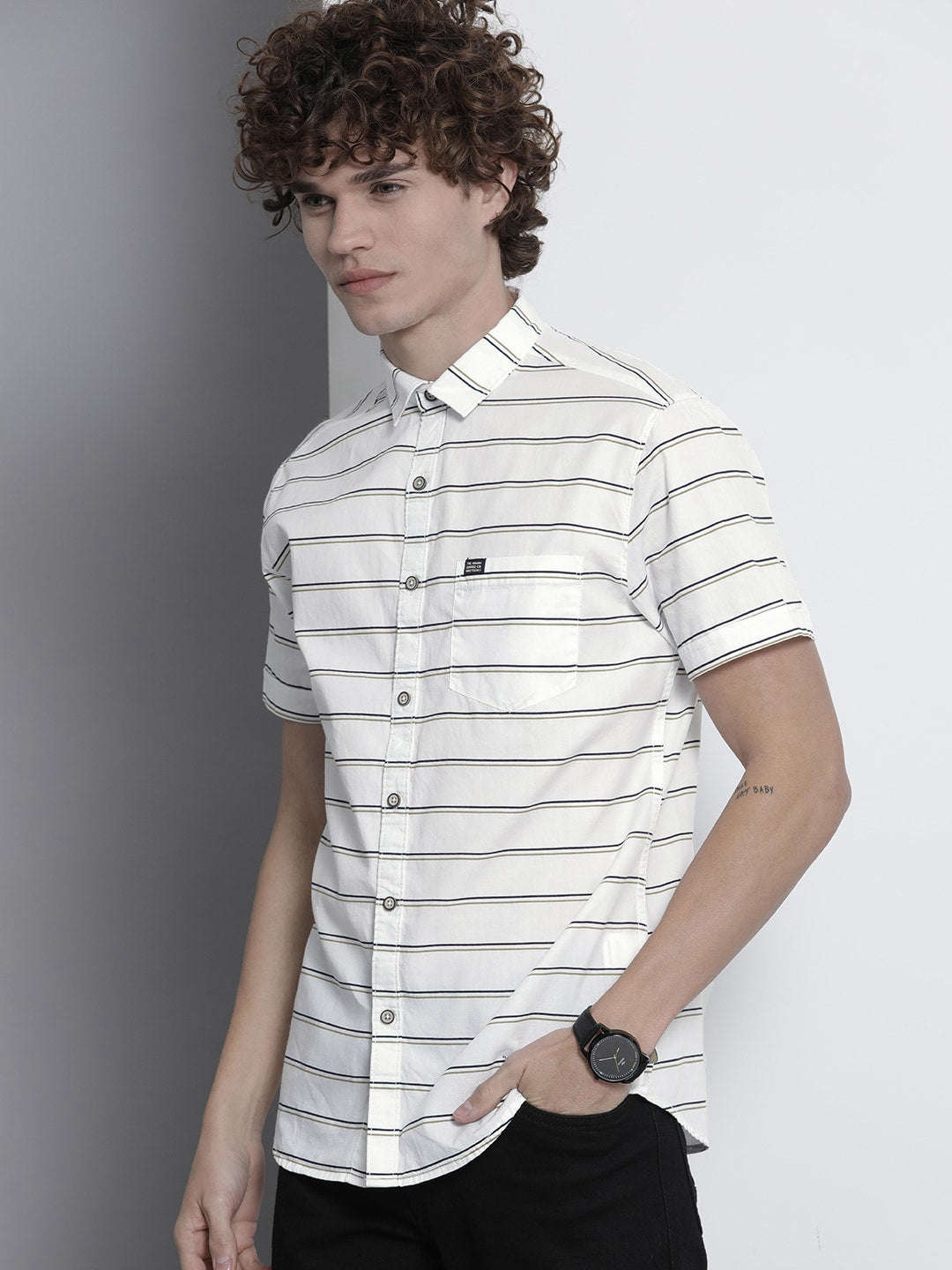 Shop Men Striped Casual Shirt Online.