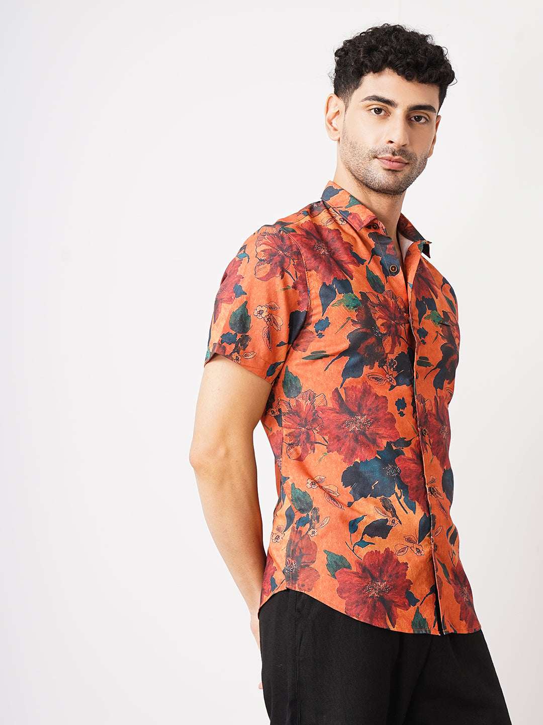 Shop Men's Floral Slim Fit Shirt Online.