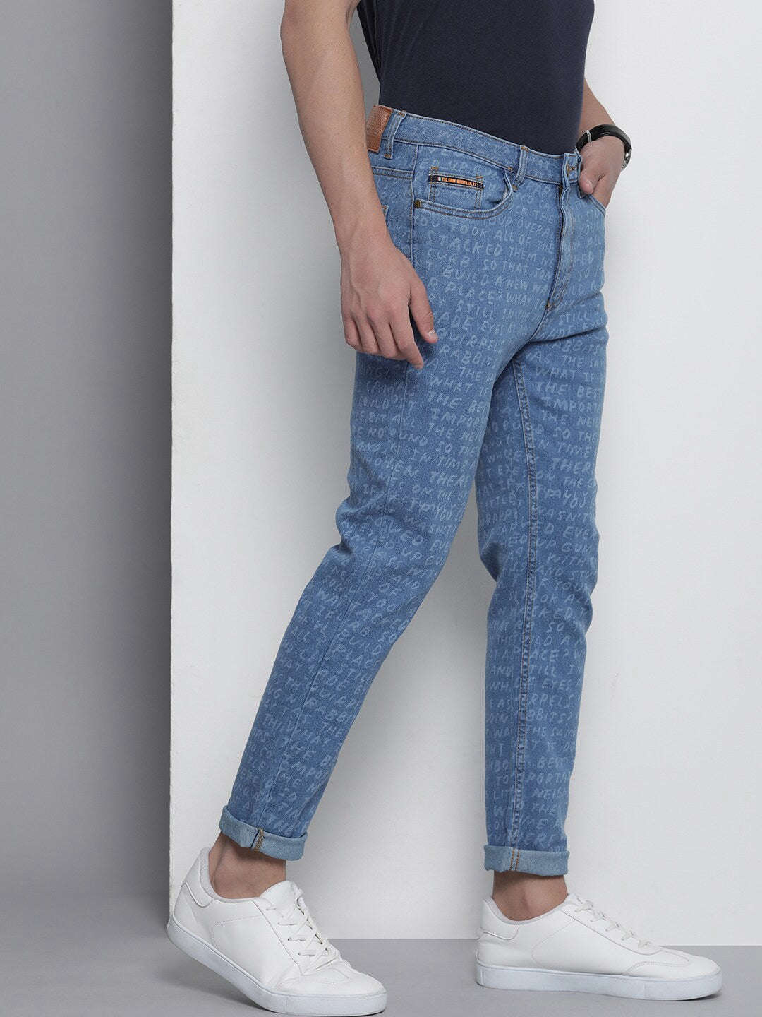 Shop Men Printed Slim Fit Jeans Online.