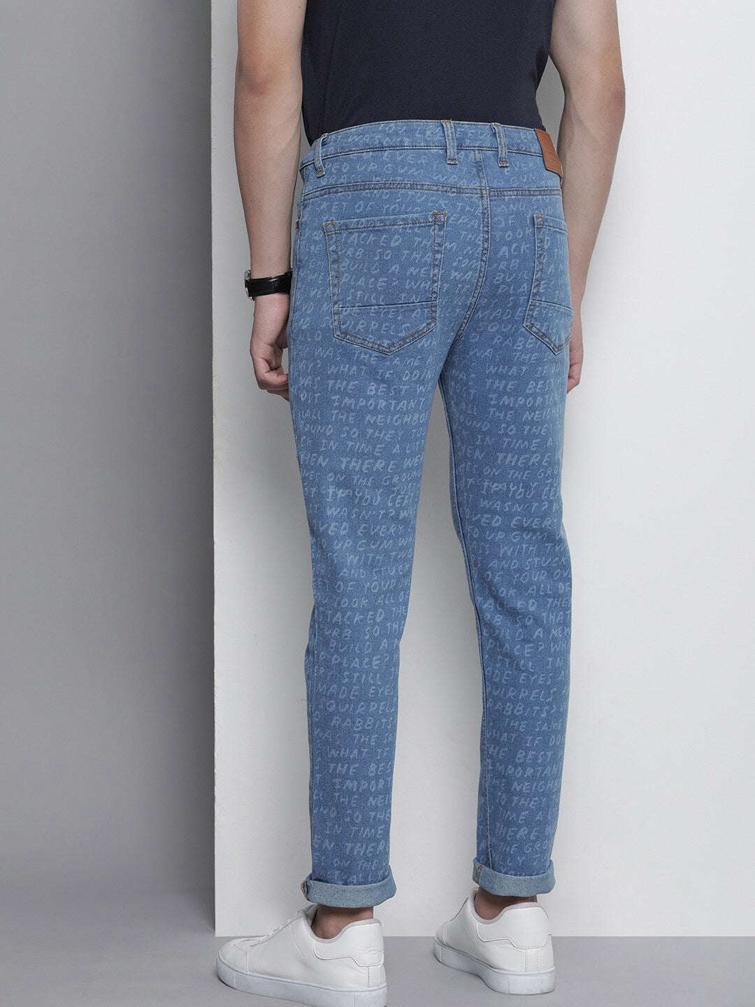 Shop Men Printed Slim Fit Jeans Online.