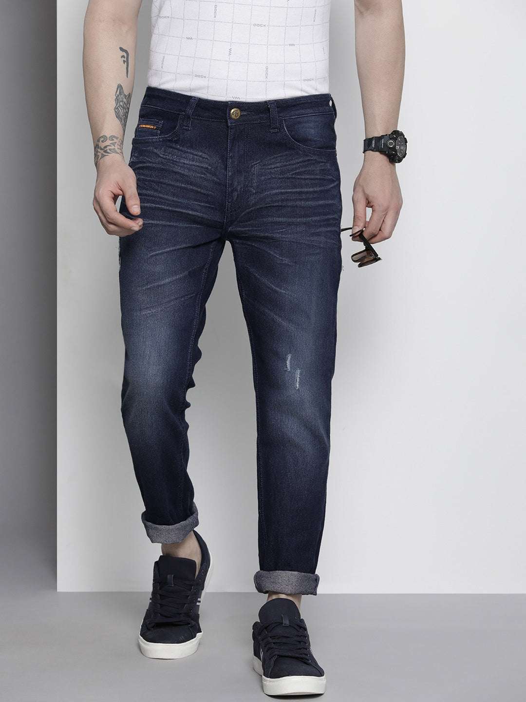 Shop Men Distressed Jeans Online.