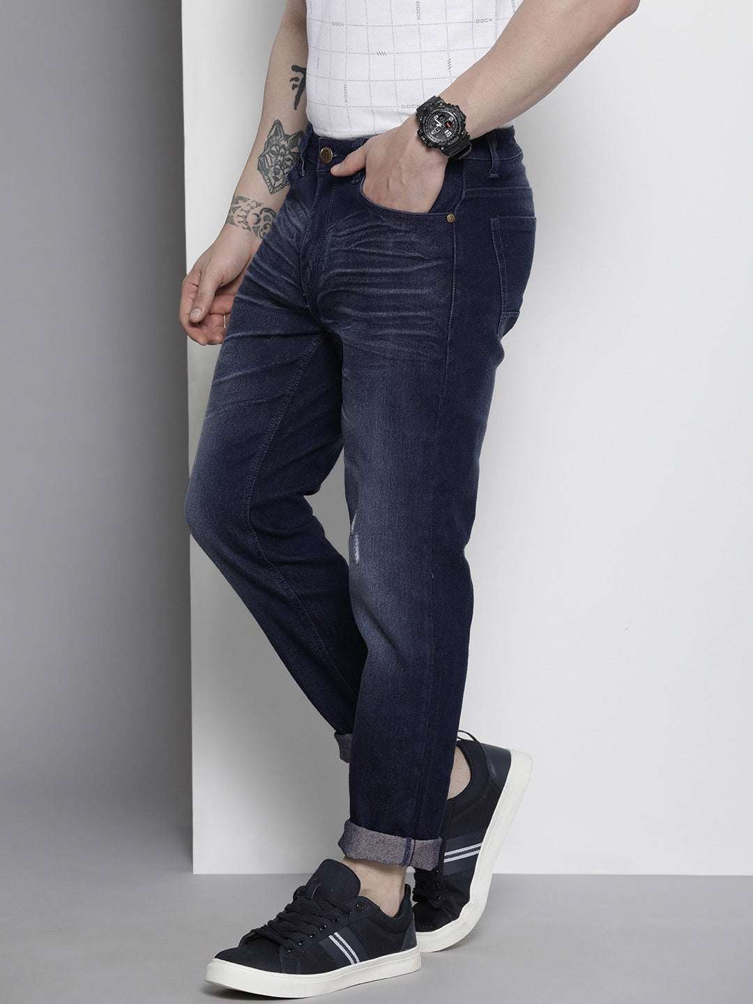 Shop Men Distressed Jeans Online.