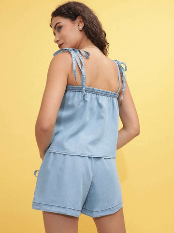 Shop Women Denim Co-Ord Set Online.