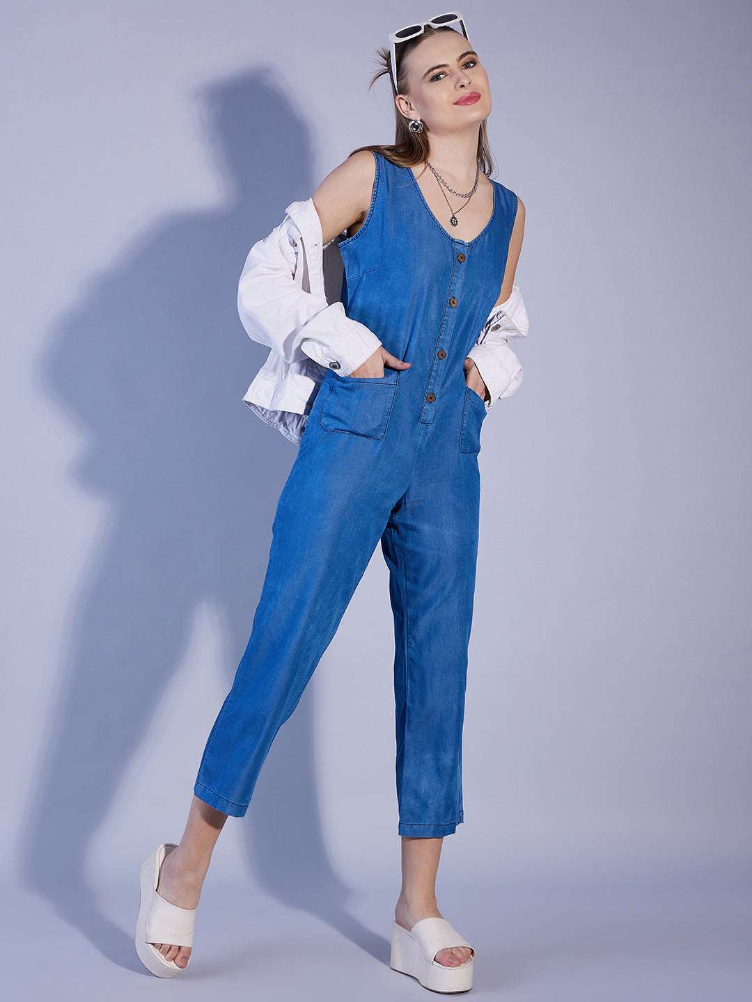 Shop Women Solid Jumpsuit Online.