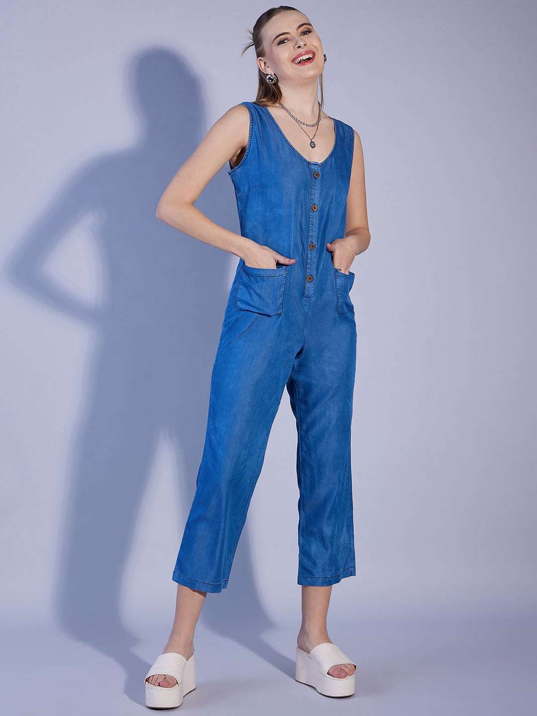 Shop Women Solid Jumpsuit Online.