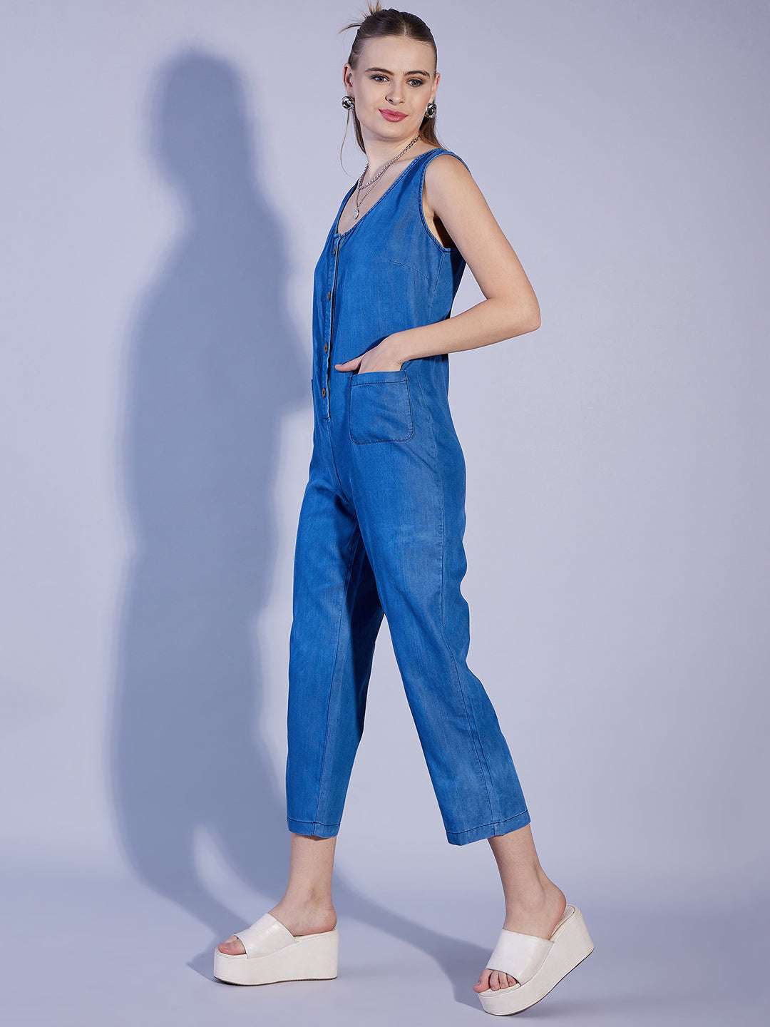 Shop Women Solid Jumpsuit Online.