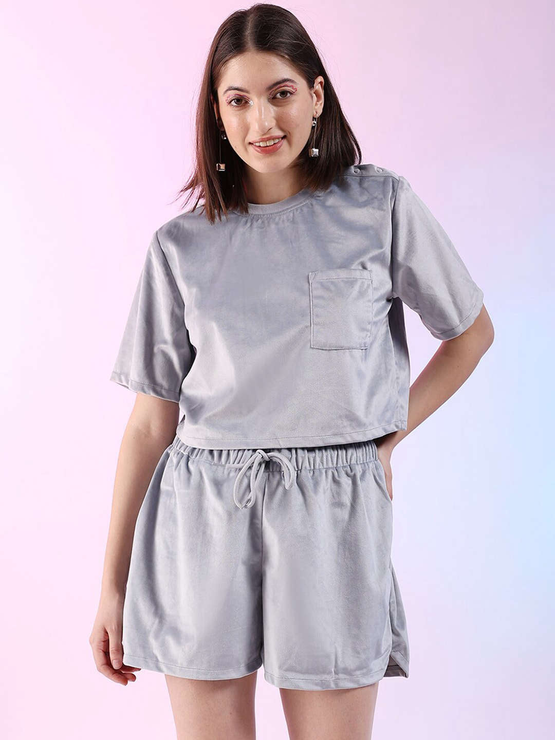 Shop Women Solid Co-ord Set Online.