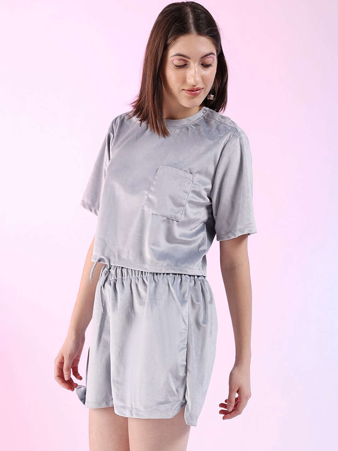 Shop Women Solid Co-ord Set Online.