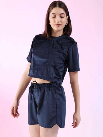 Shop Women Solid Co-ord Set Online.