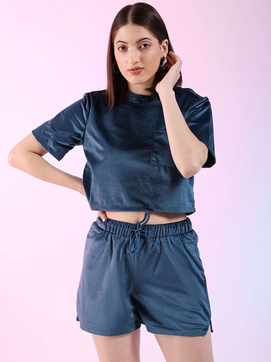 Shop Women Solid Co-ord Set Online.