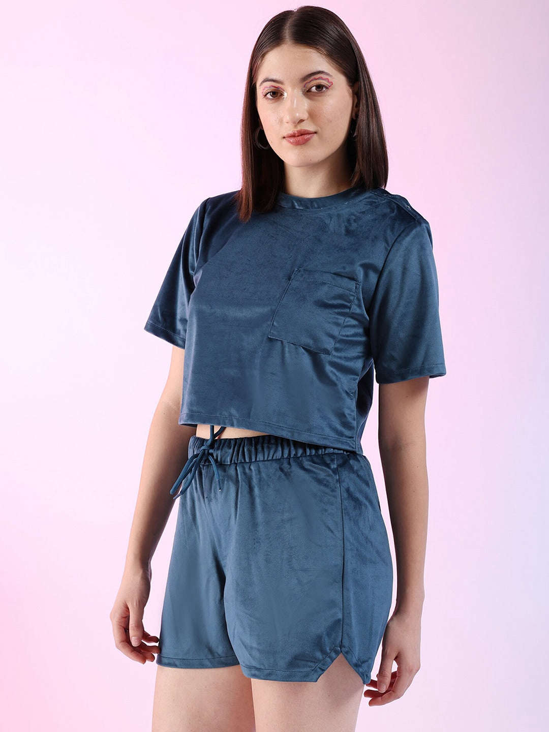 Shop Women Solid Co-ord Set Online.