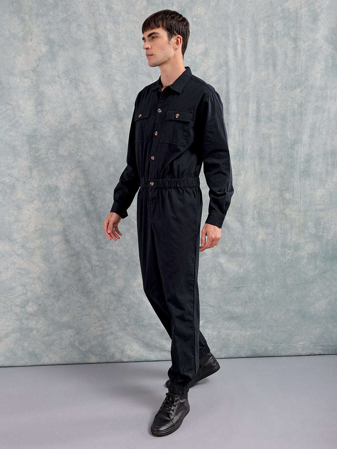 Shop Men Solid Jumpsuit Online.