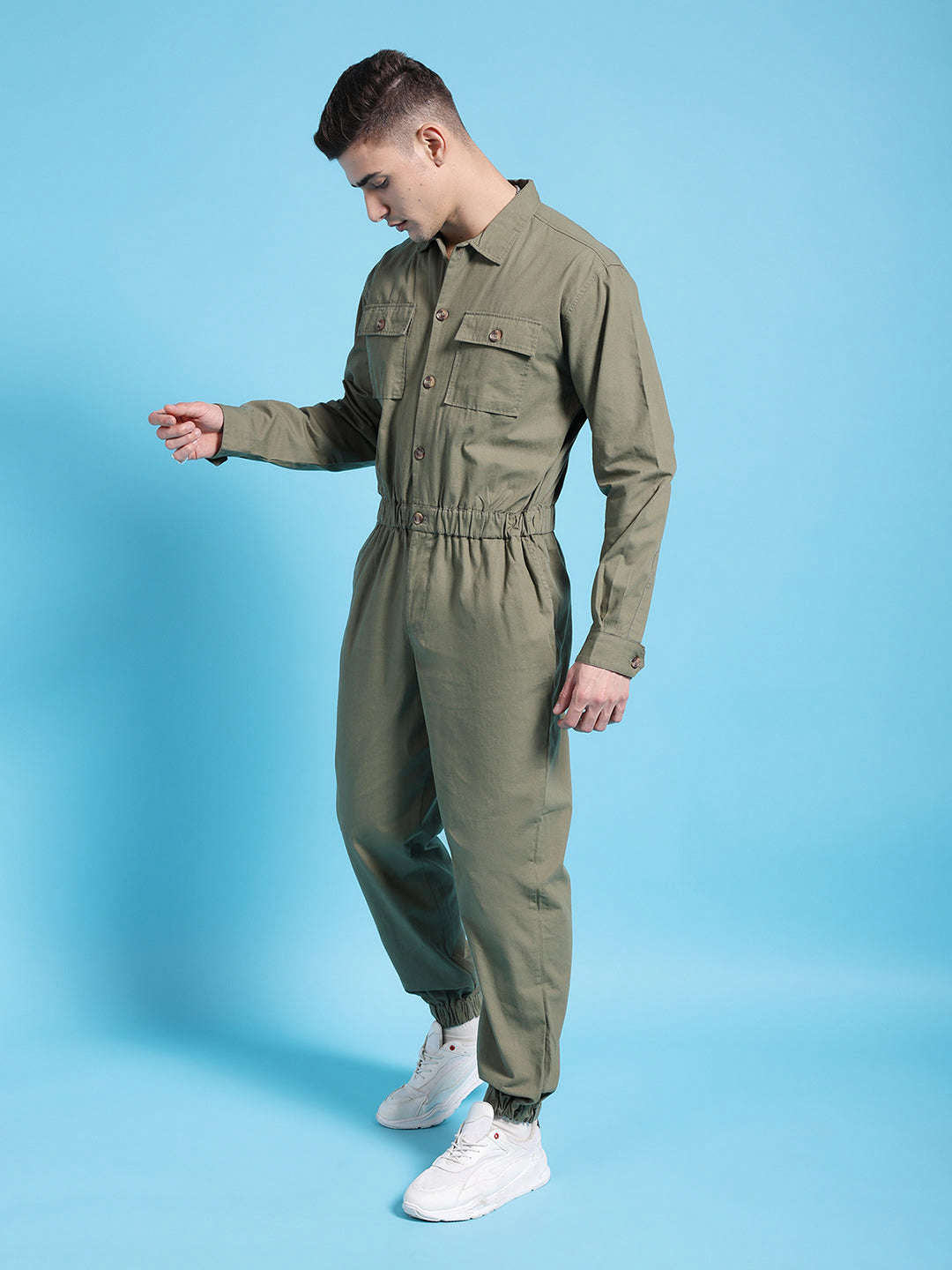 Shop Men Solid Jumpsuit Online.