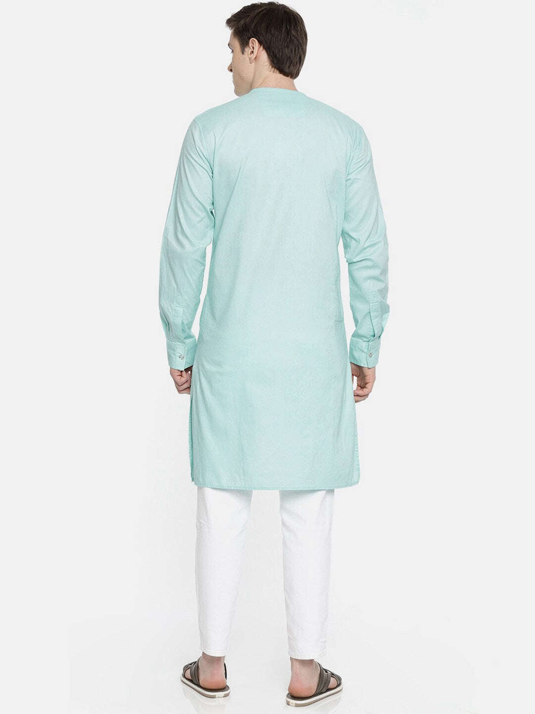 Shop Men Long Kurta Trail Cut Online.