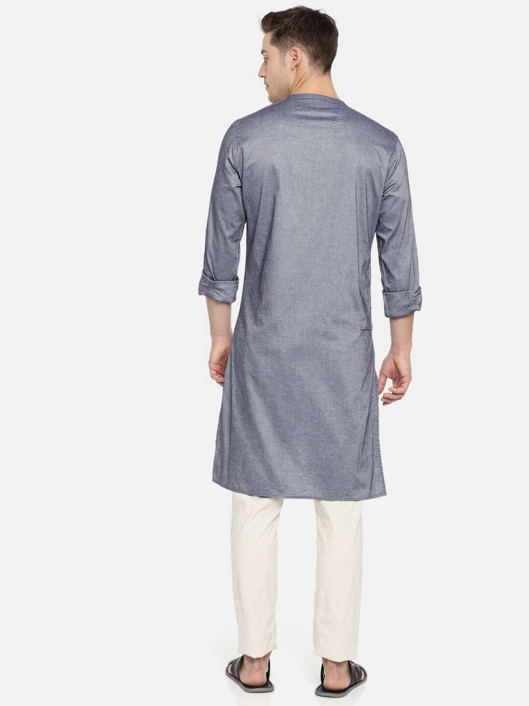 Shop Men Long Kurta Trail Cut Online.