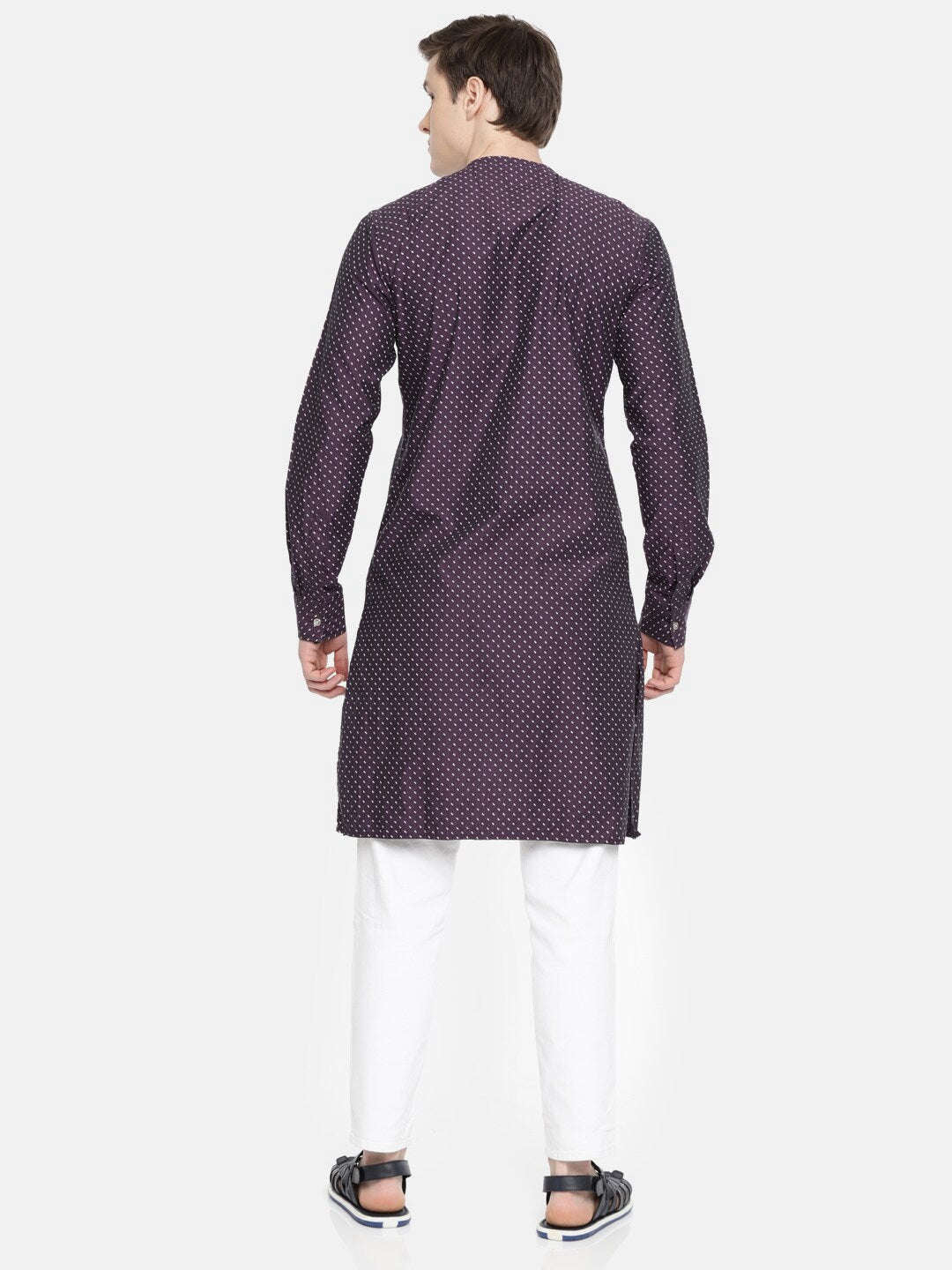 Shop Men Long Kurta Trail Cut Online.