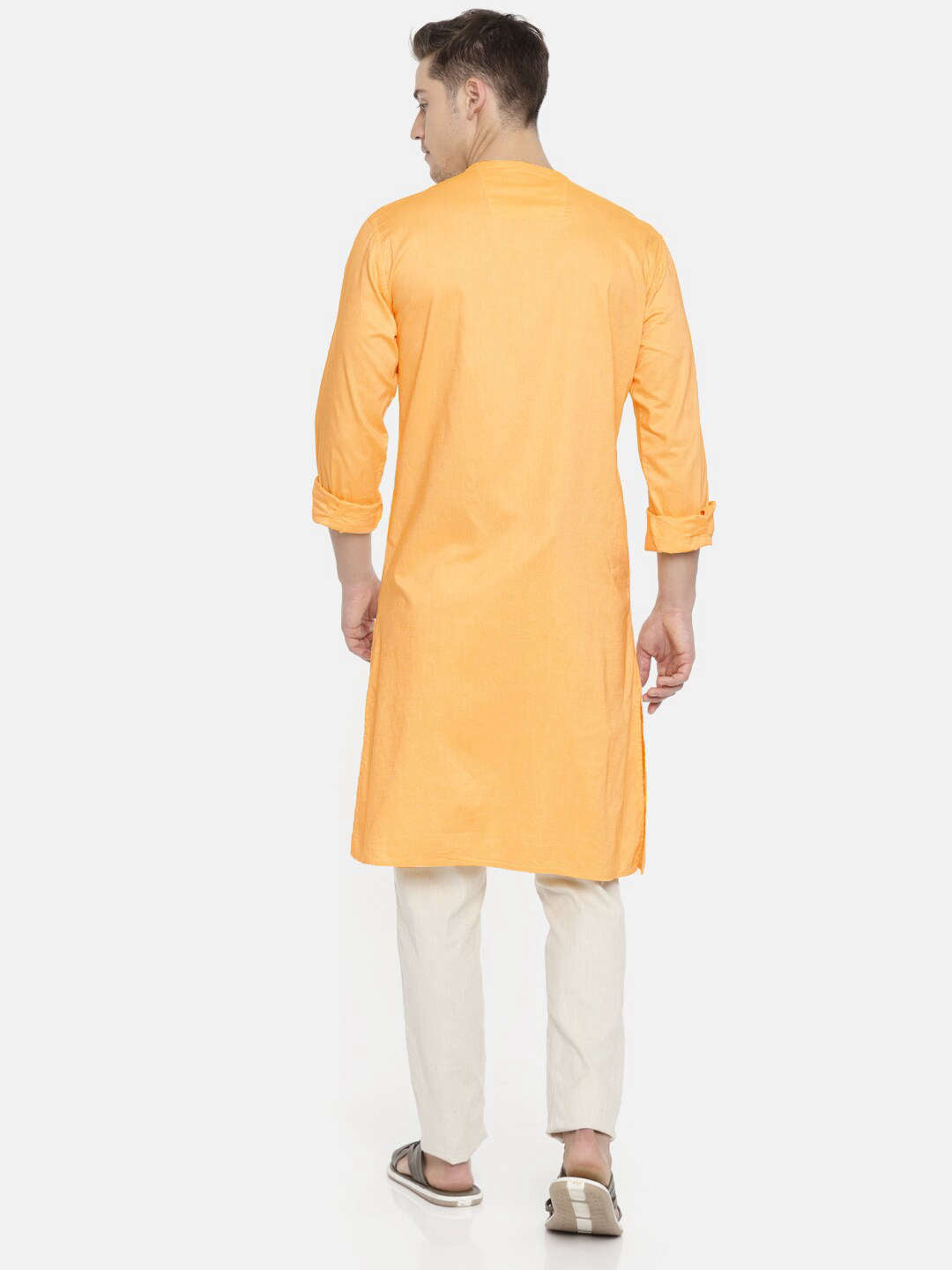 Shop Men Long Kurta Trail Cut Online.