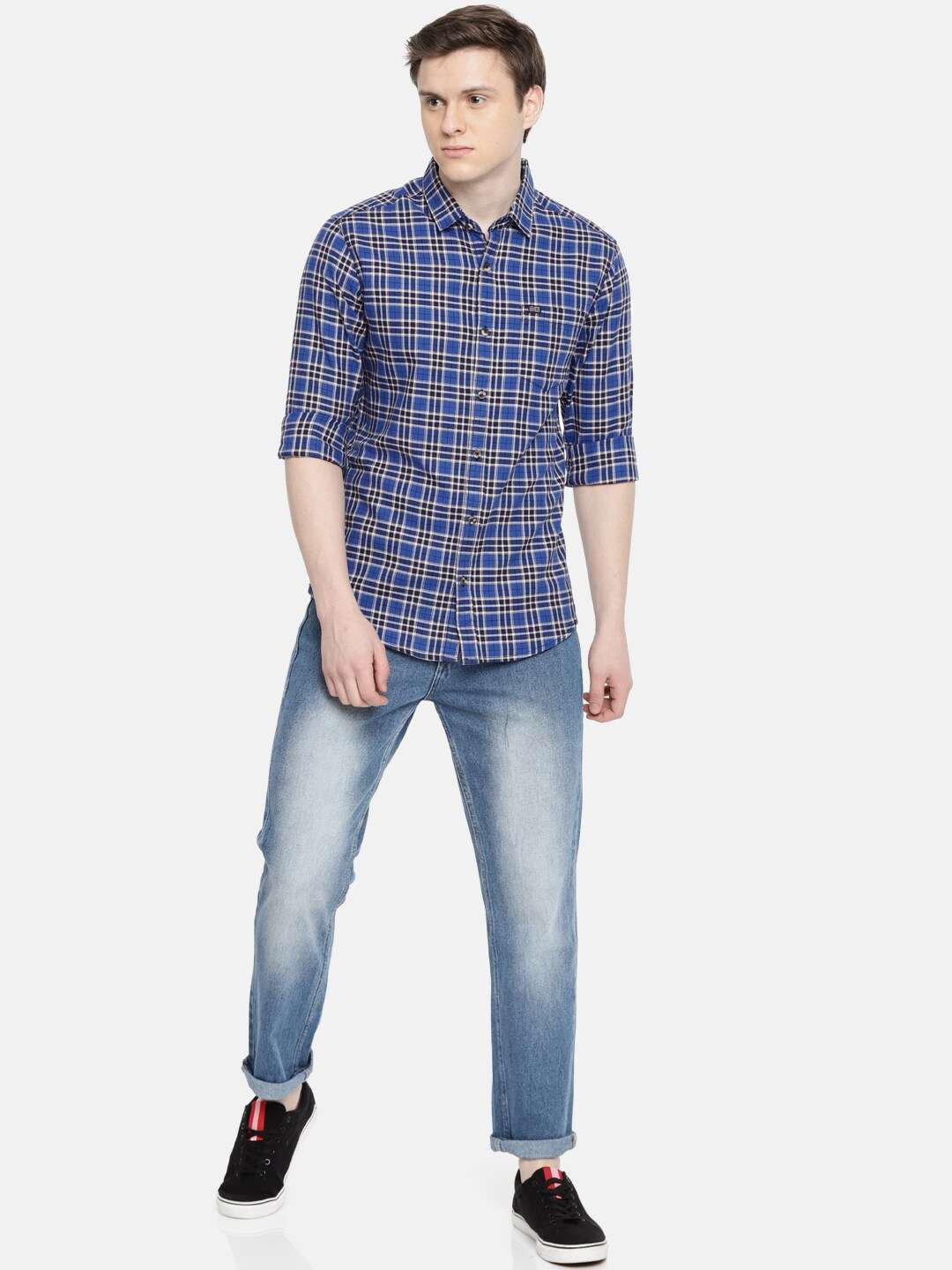 Shop Men Casual Checked Shirt Online.