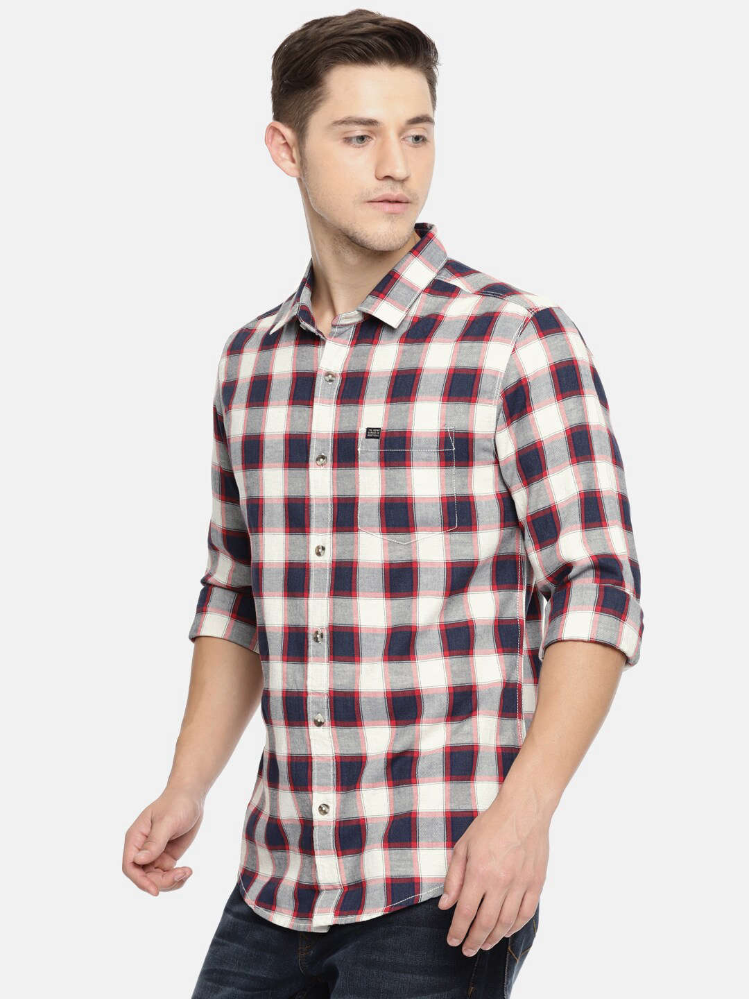 Shop Men Checked Casual Shirt Online.