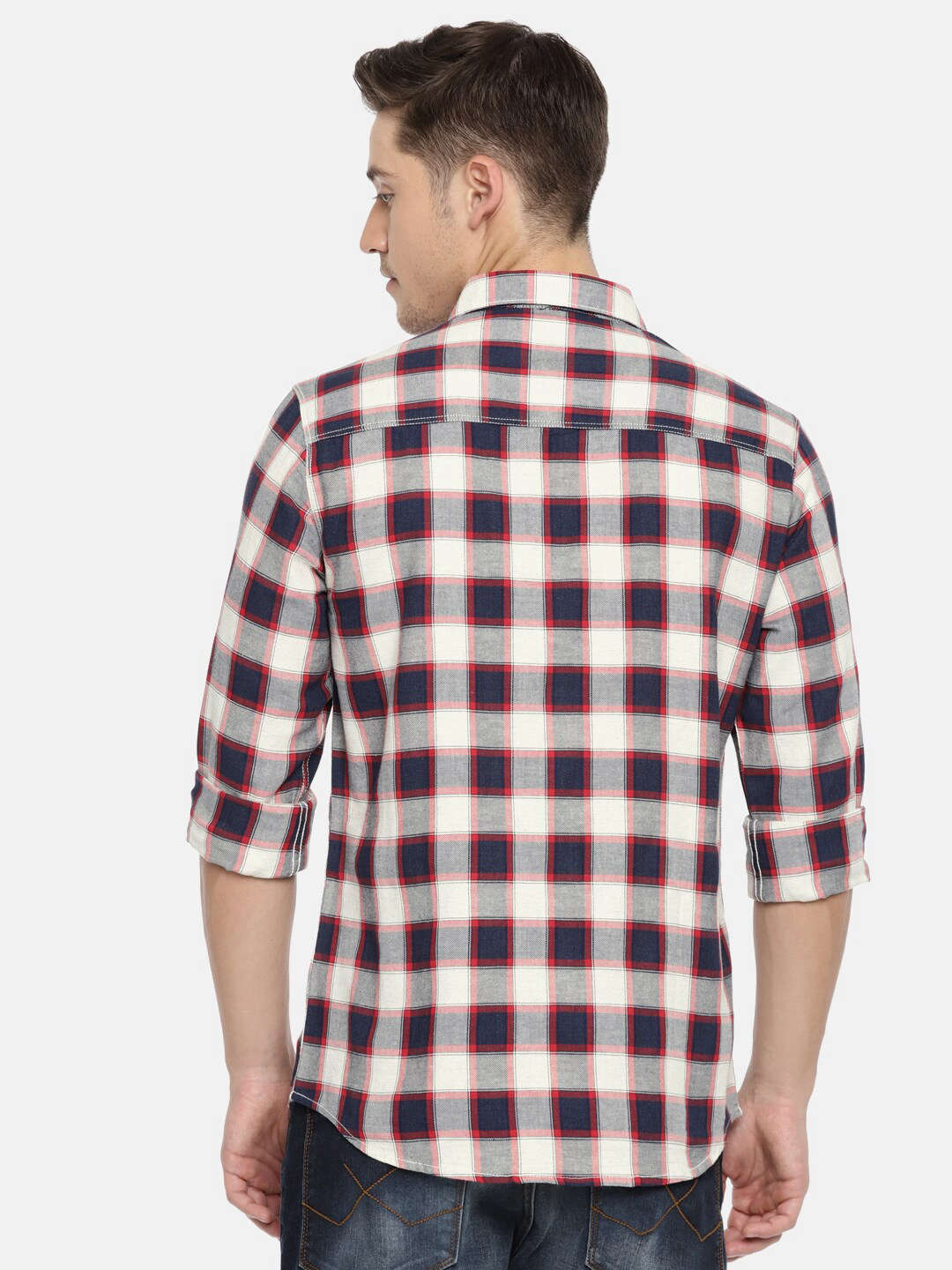 Shop Men Checked Casual Shirt Online.