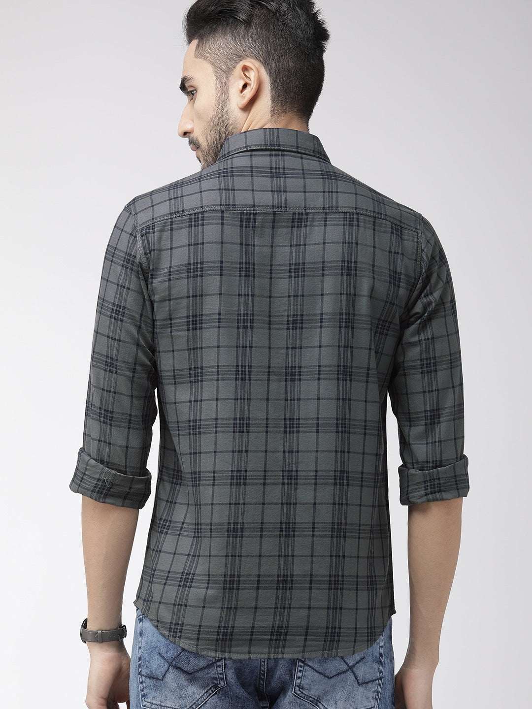 Shop Men's Checked Slim Fit Shirt Online.