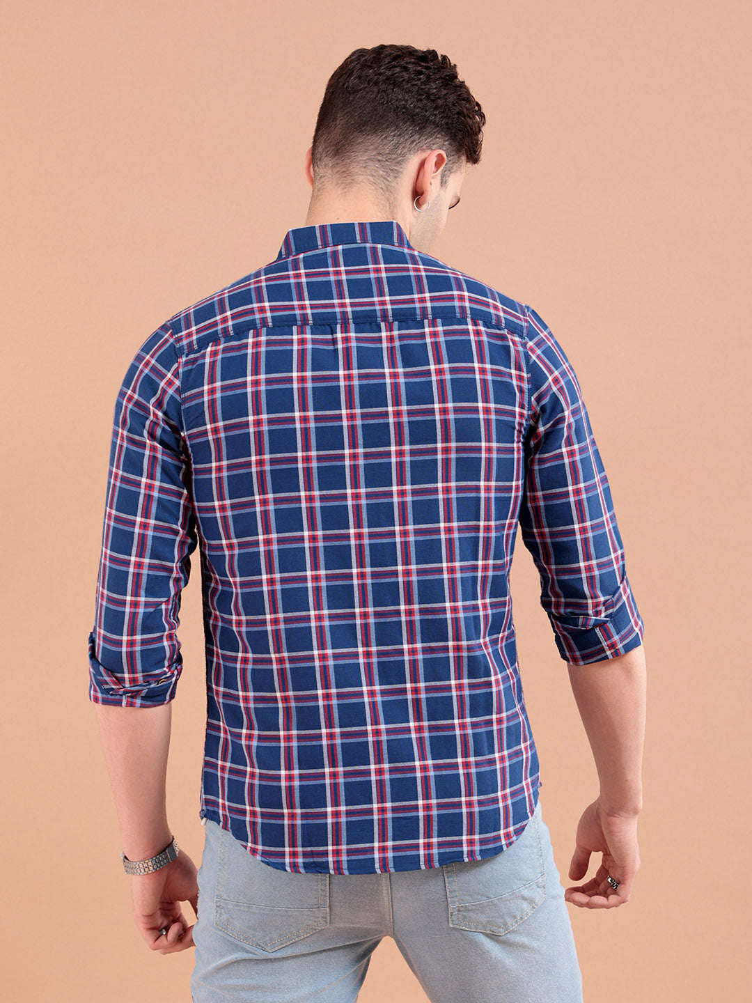 Shop Men Checked Casual Shirt Online.