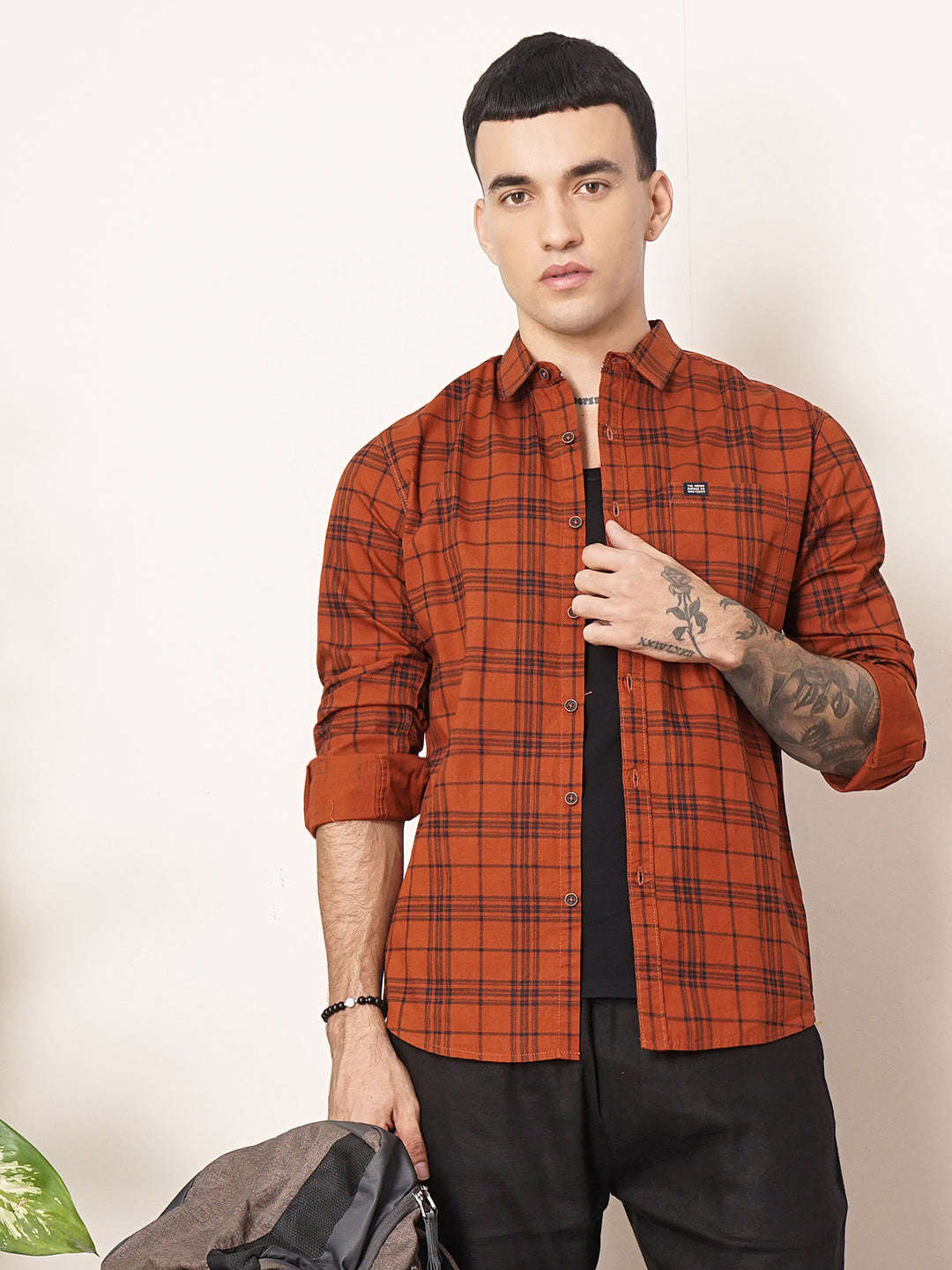 Shop Men Checked Casual Shirt Online.