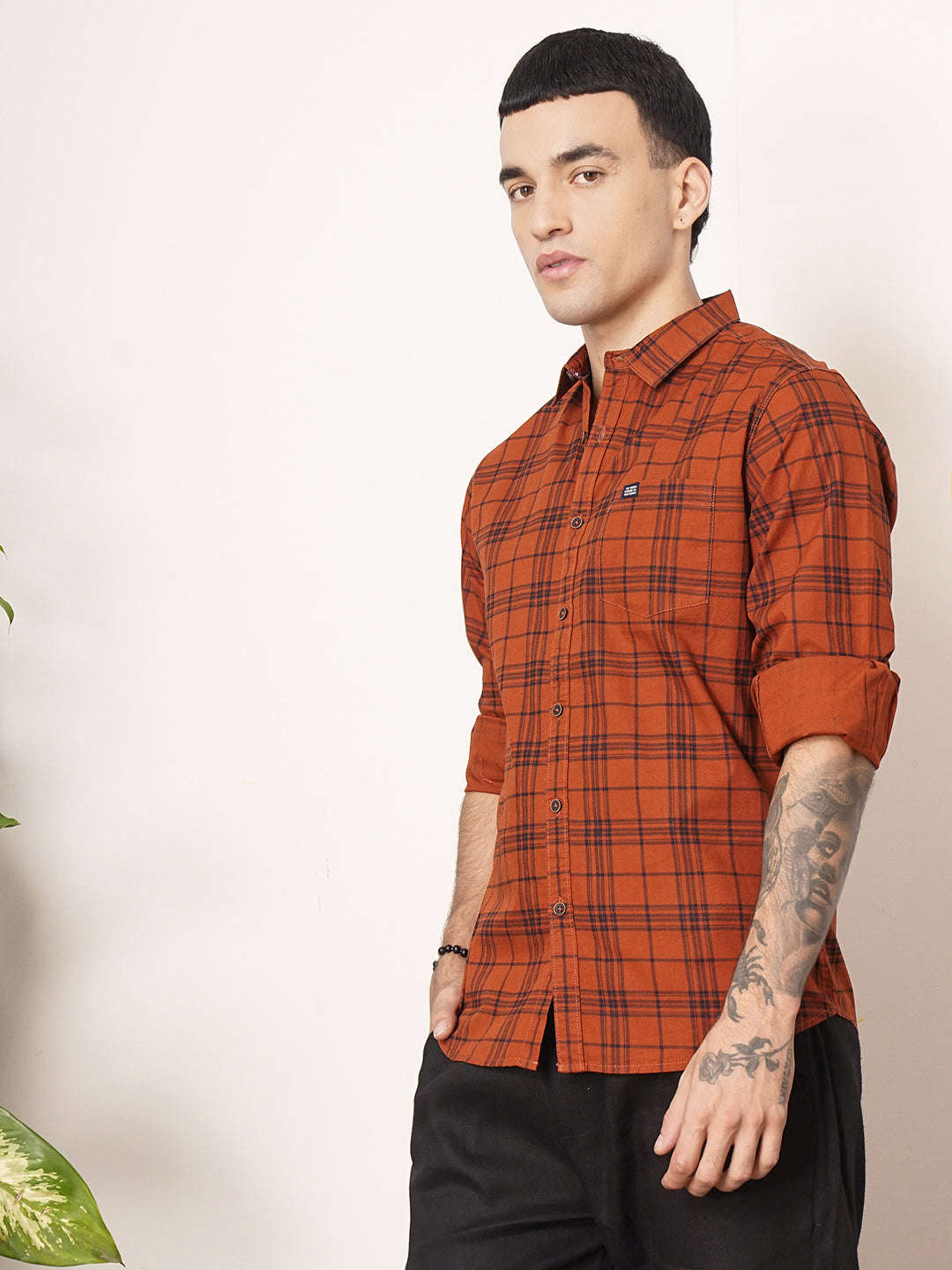 Shop Men Checked Casual Shirt Online.