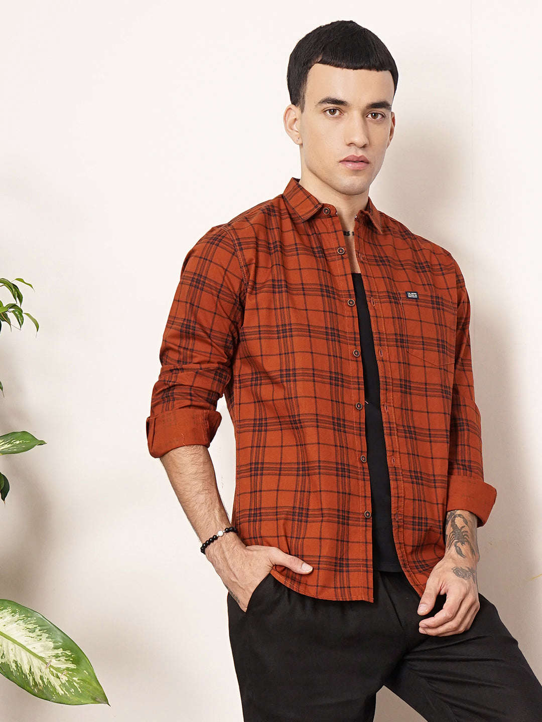 Shop Men Checked Casual Shirt Online.