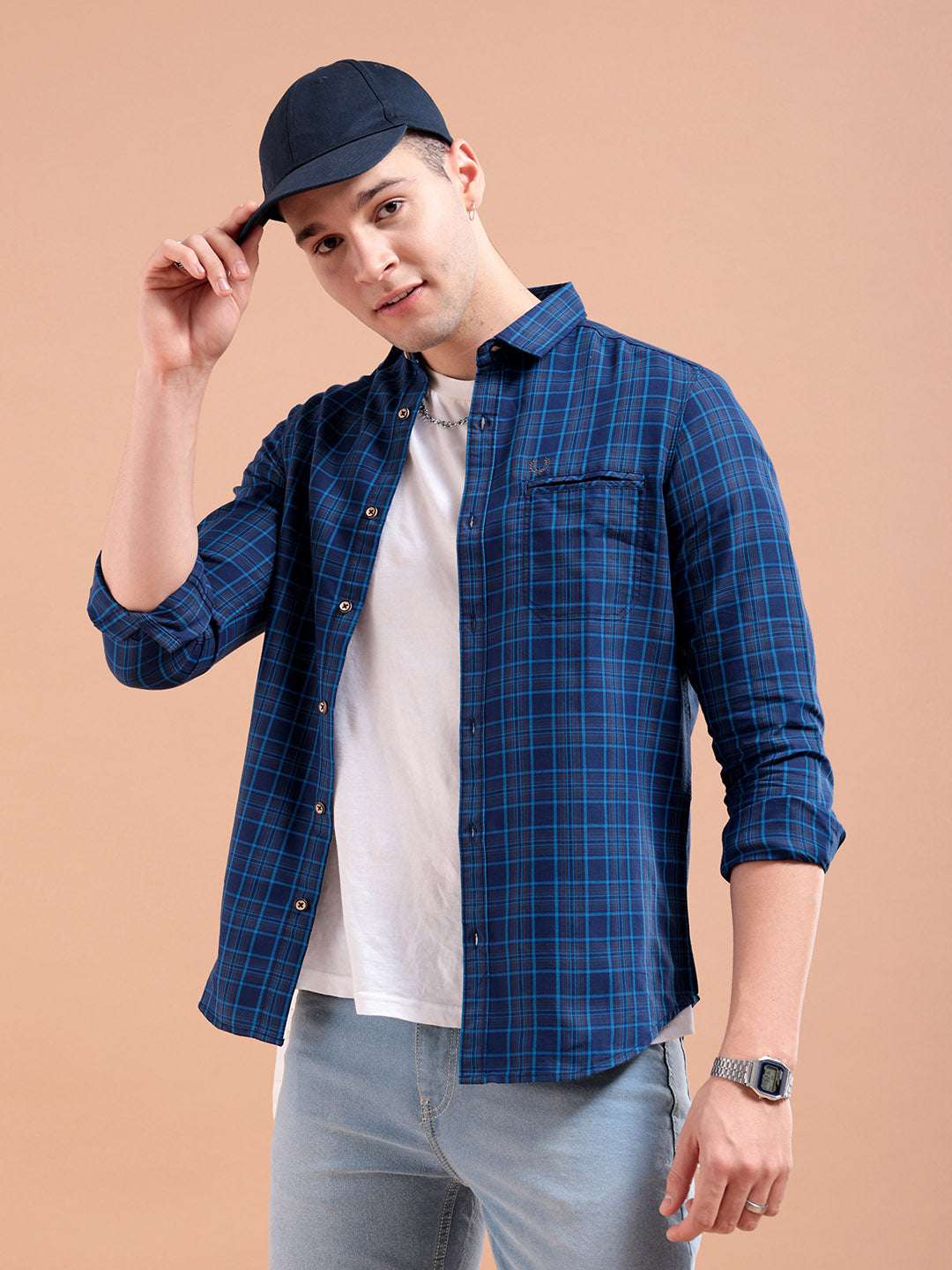 Shop Men Checked Casual Shirt Online.