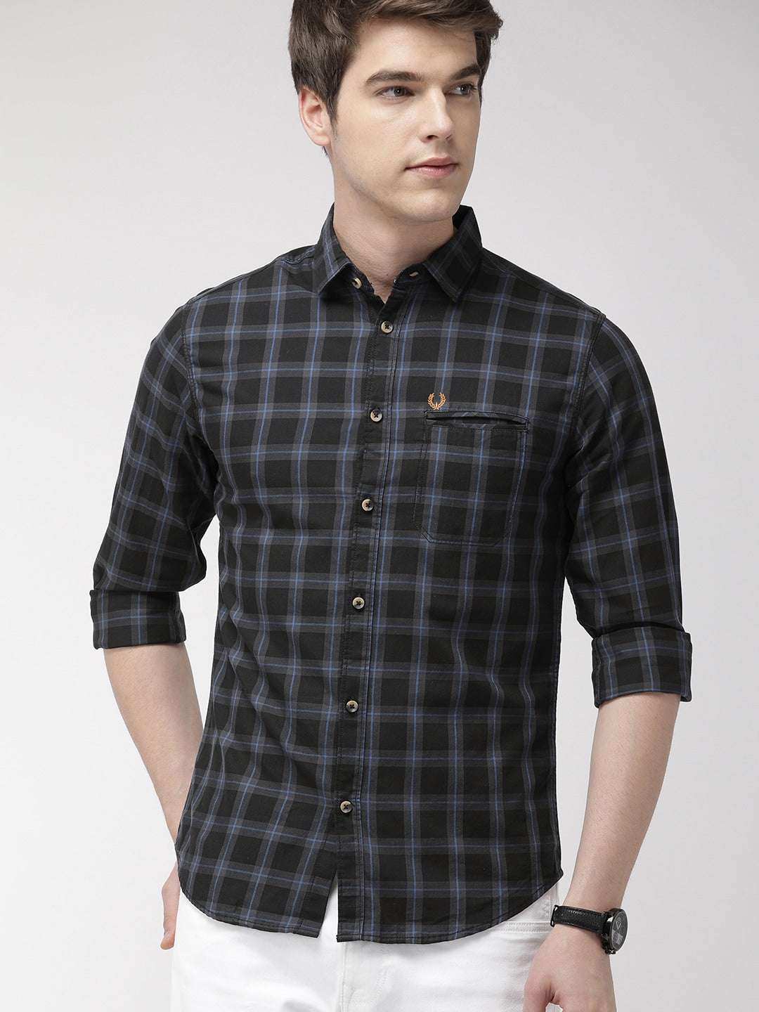 Shop Men Casual Checked Shirt Online.