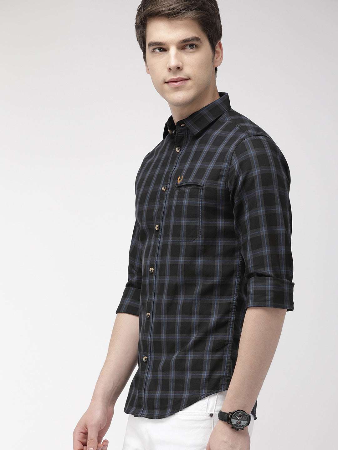 Shop Men Casual Checked Shirt Online.