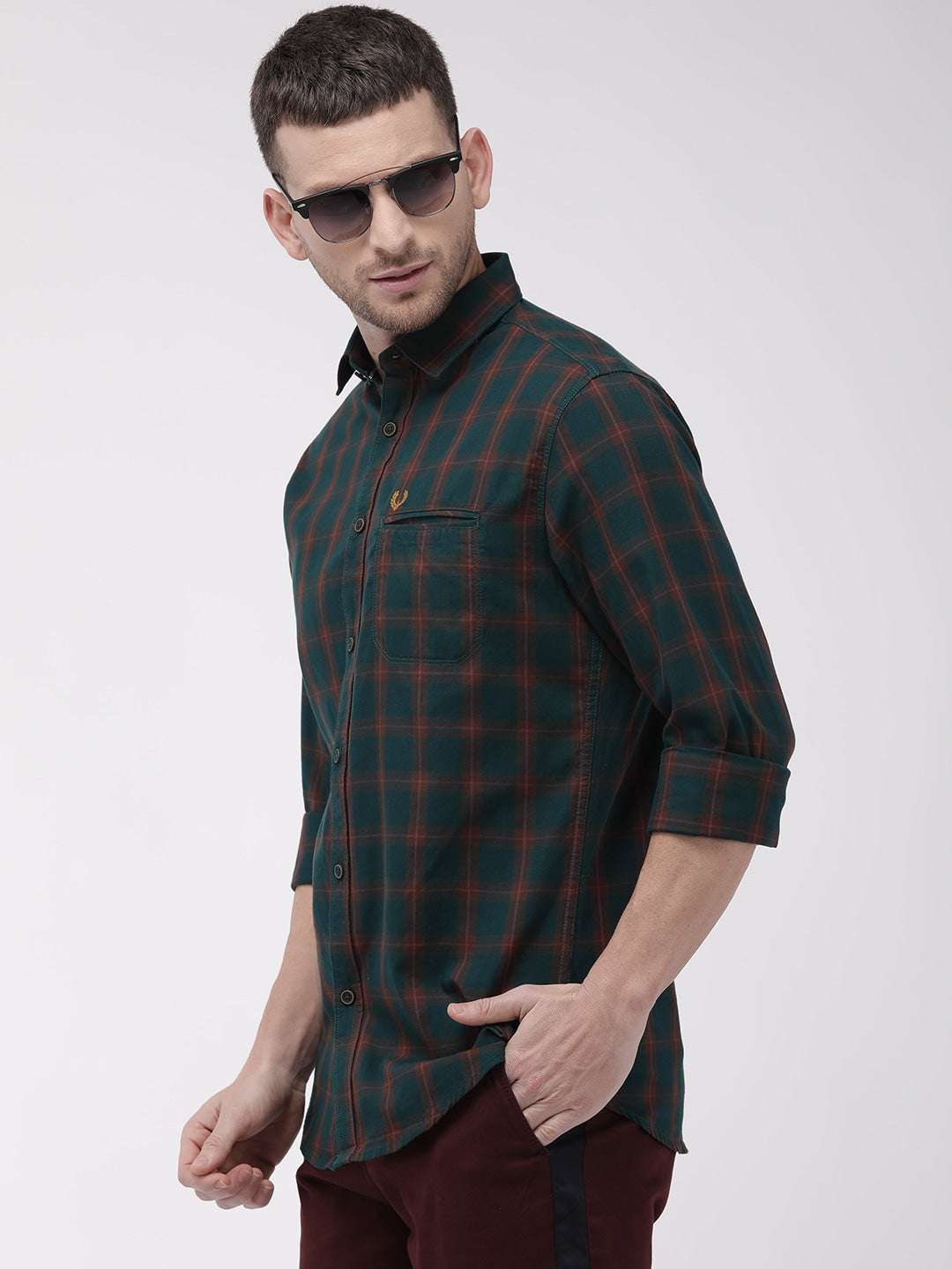 Shop Men Casual Checked Shirt Online.