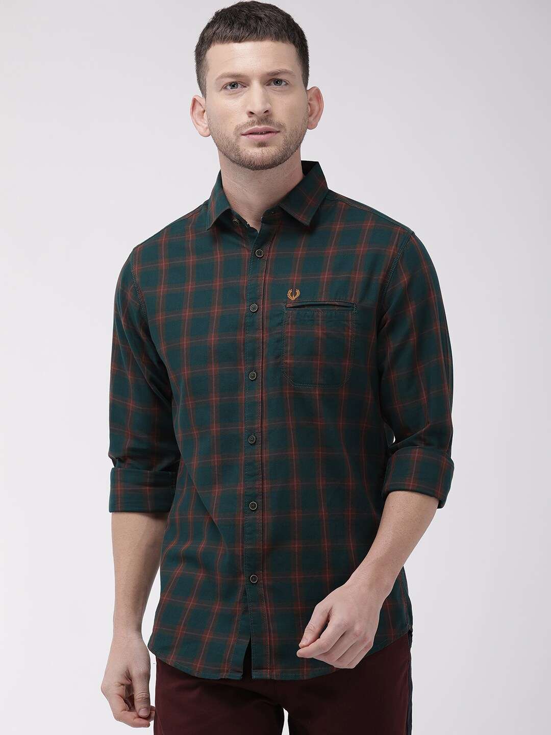 Shop Men Casual Checked Shirt Online.