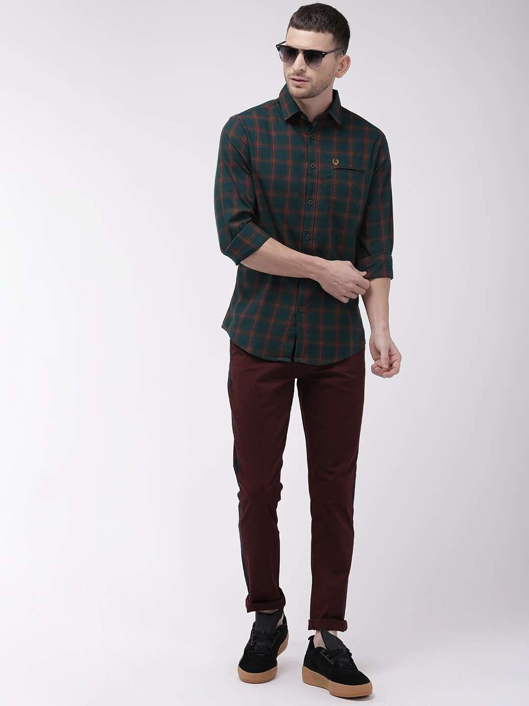 Shop Men Casual Checked Shirt Online.