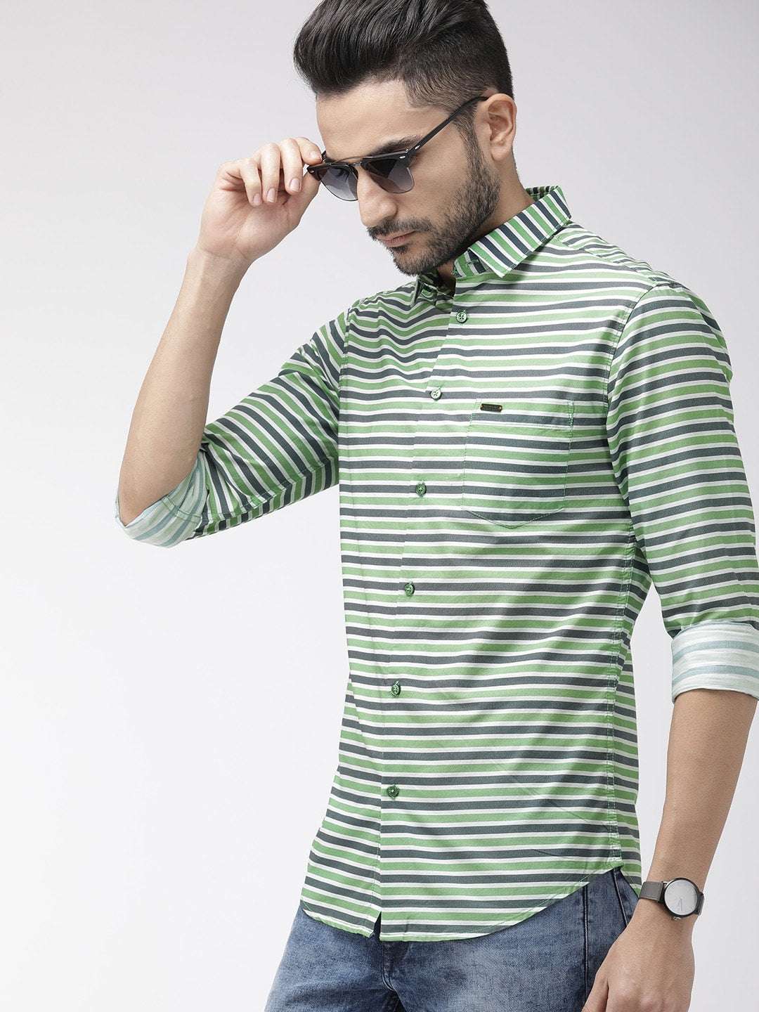 Shop Men Striped Casual Shirt Online.